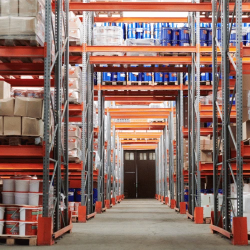 RTLS inventory management system showing real-time location of tagged building materials on a construction site